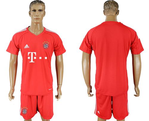 Bayern Munchen Blank Red Goalkeeper Soccer Club Jersey - Click Image to Close